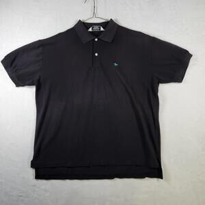 Vtg Sears Men Shop Short‎ Sleeve Unicorn Polo Shirt Black Size Large